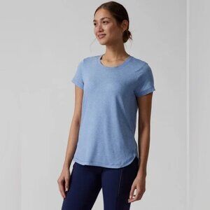 Athleta Womens Tee Shirt Uptempo Quarry Cottage Blue Short Sleeve Tee Size Small